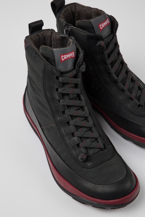 Bottes Camper Be Design Peu Pista Michelin Nylon Recyclé Et Cuir Gris Pour Femme