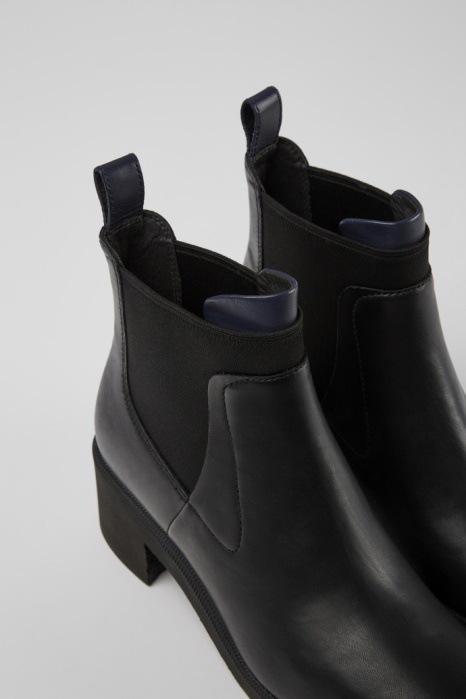Wonder Bottines En Cuir Noir Et Bleu Pour Femme Exclusive Camper Be