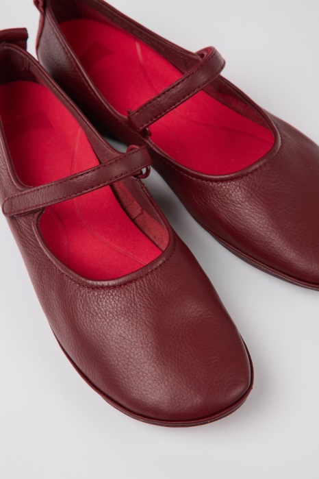 Ballerines Cuir Bordeaux Camper Be Right Exclusivités Pour Femmes