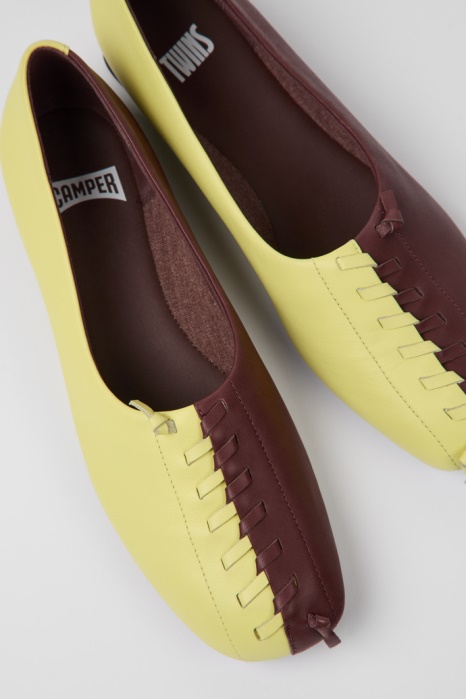 Ballerines Twins Jaune Et Bordeaux Pour Femme Exclusive Camper Be