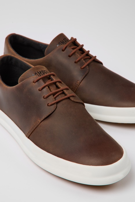 Camper Be Design Chasis Chaussures En Cuir Marron Pour Hommes