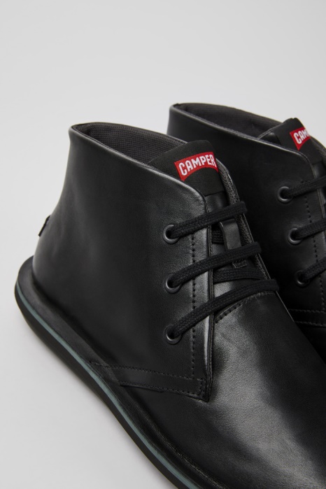 Beetle Bottines En Cuir Noir Pour Homme Exclusive Camper Be
