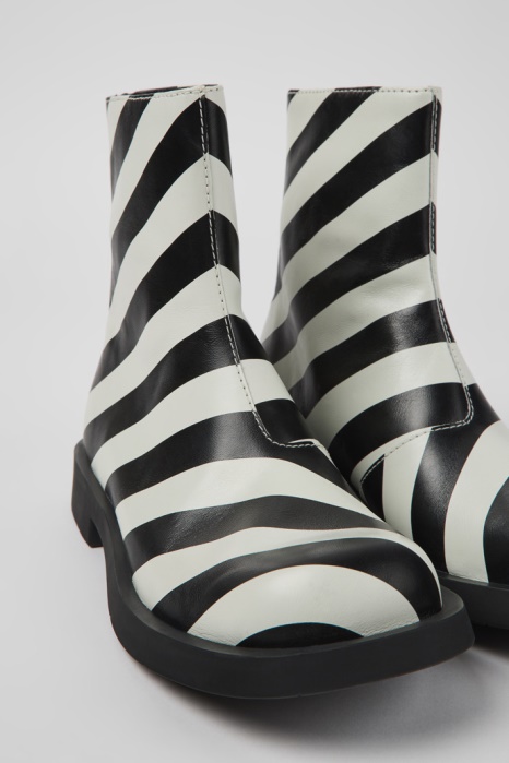 Mil 1978 Bottines En Cuir Noir Et Blanc Pour Homme Exclusif Camper Be