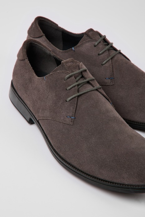 Design Mil Chaussures Nubuck Marron-gris Pour Hommes Camper Be