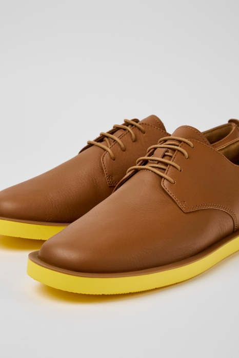 Chaussures Pour Hommes En Cuir Marron Wagon Exclusif Camper Be