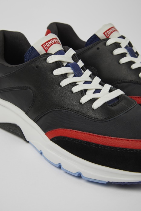 Camper Be Design Drift Sneakers Textile Et Cuir Noir Et Rouge Pour Homme