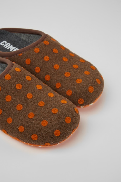 Chaussons Camper Be Design Wabi En Laine Marron Et Orange Pour Homme
