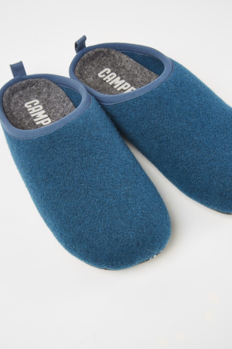 Chaussons Pour Hommes En Laine Bleu Wabi Exclusive Camper Be