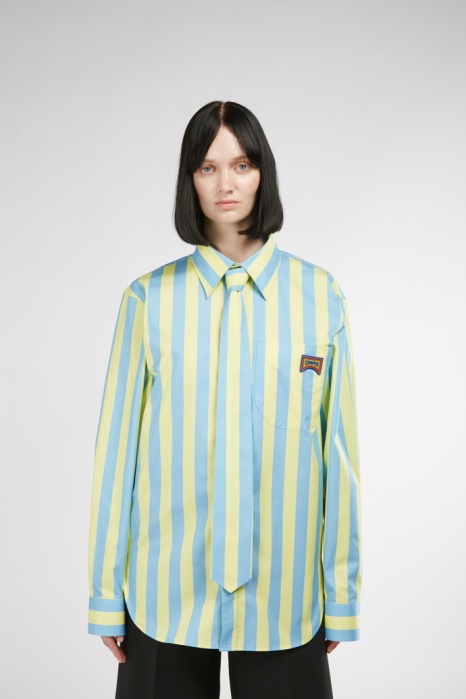 Chemise Exclusive Camper Be Chemise Unisexe à Rayures Bleues Et Jaunes