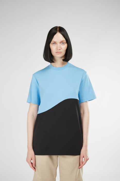 T-shirt Camper Be Design T-shirt Bleu Et Noir Unisexe