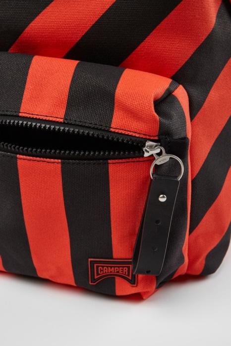 Camping-car Exclusif Be Ado Grand Sac à Dos En Coton Recyclé Noir Et Rouge