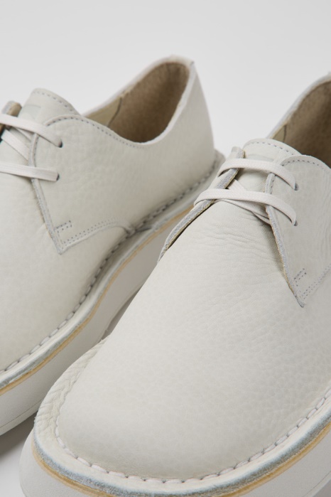 Camper Be Brand Brother Polze Chaussures En Cuir Blanc Pour Femme Nouveautés