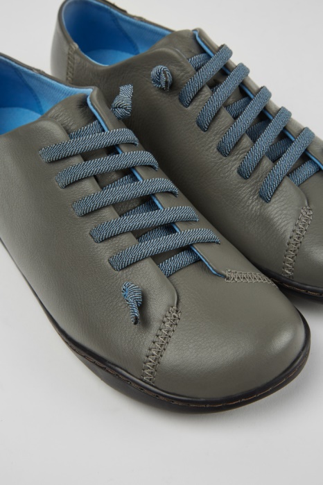 Camper Be Design Peu Chaussures En Cuir Gris Pour Femme