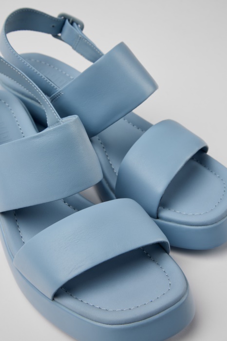 Camper Be Kaah Sandales En Cuir Bleu Pour Femmes Nouveautés