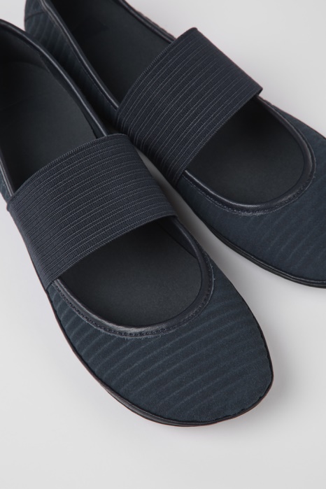 Ballerines Droites En Cuir Recyclé Bleu Pour Femme Camper Be Nouveautés