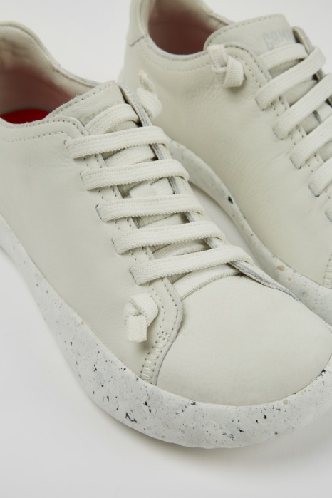 Baskets Peu Stadium En Cuir Blanc Non Teint Pour Femme Exclusive Camper Be
