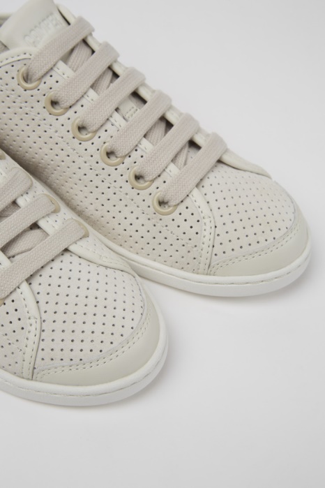Baskets Camper Be Design Uno En Cuir Beige Et Blanc Pour Femme