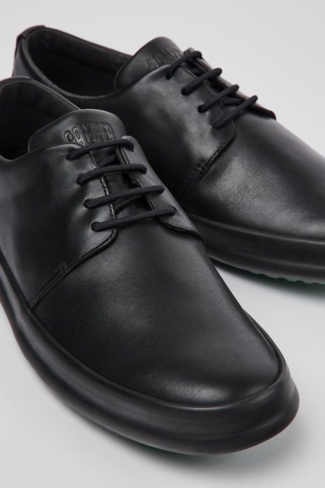 Camper Be Design Chasis Chaussures En Cuir Noir Pour Hommes