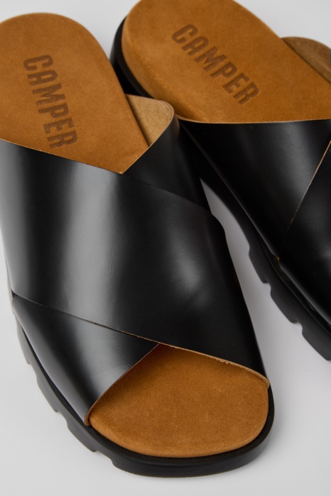 Sandale Brutus Sandales En Cuir Noir Pour Hommes Camper Be Nouveautés