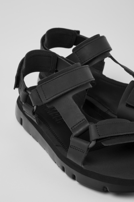 Exclusif Camper Be Oruga Sandales En Cuir Noir Pour Hommes