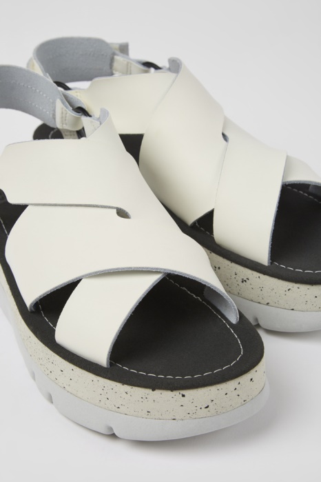 Camper Be Design Oruga Up Sandales En Cuir Blanc Pour Femme